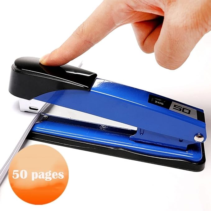 Desk Stapler Compact Stapler Student Office Thickened Stapler Multifunctional Bottom Rotatable Stapler Suitable for Office Document Binding School Supplies (Color : C)