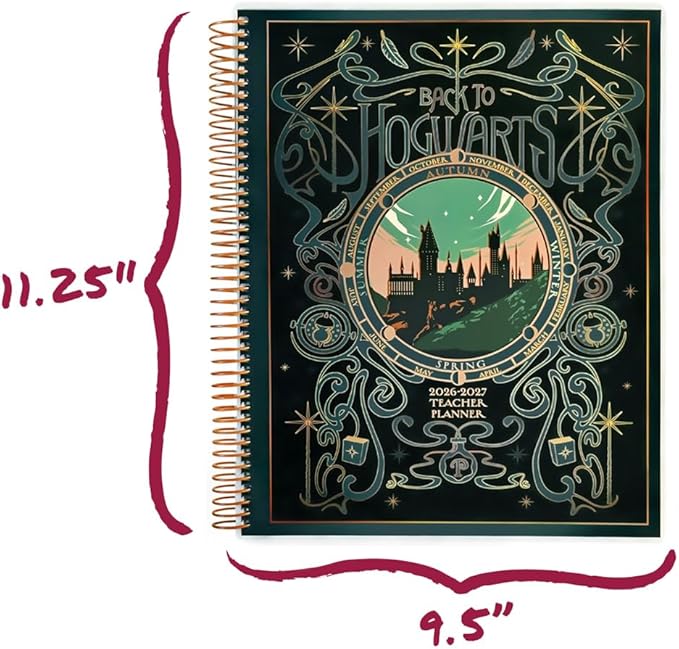 ConQuest Journals 2026-2027 Harry Potter Hogwarts Teacher Planner, July-June Academic Organizer, Monthly & Weekly Calendars, Checklists, Contacts & Student Lists, 11.25'' x 9.5'', Officially Licensed