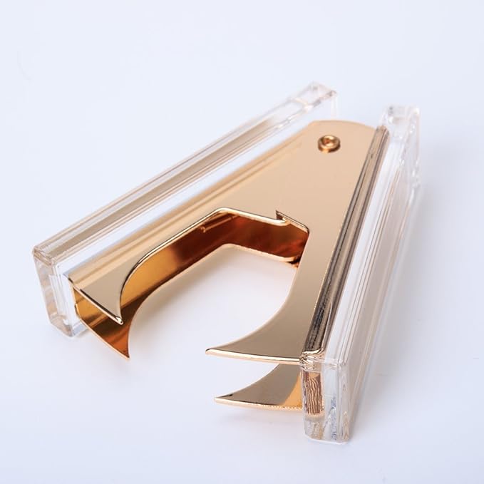 Draymond Story Gold Acrylic Stationery Punch & Stapler Combos 1) Flat Hole Punch 1) Stapler 1) Staple Remover