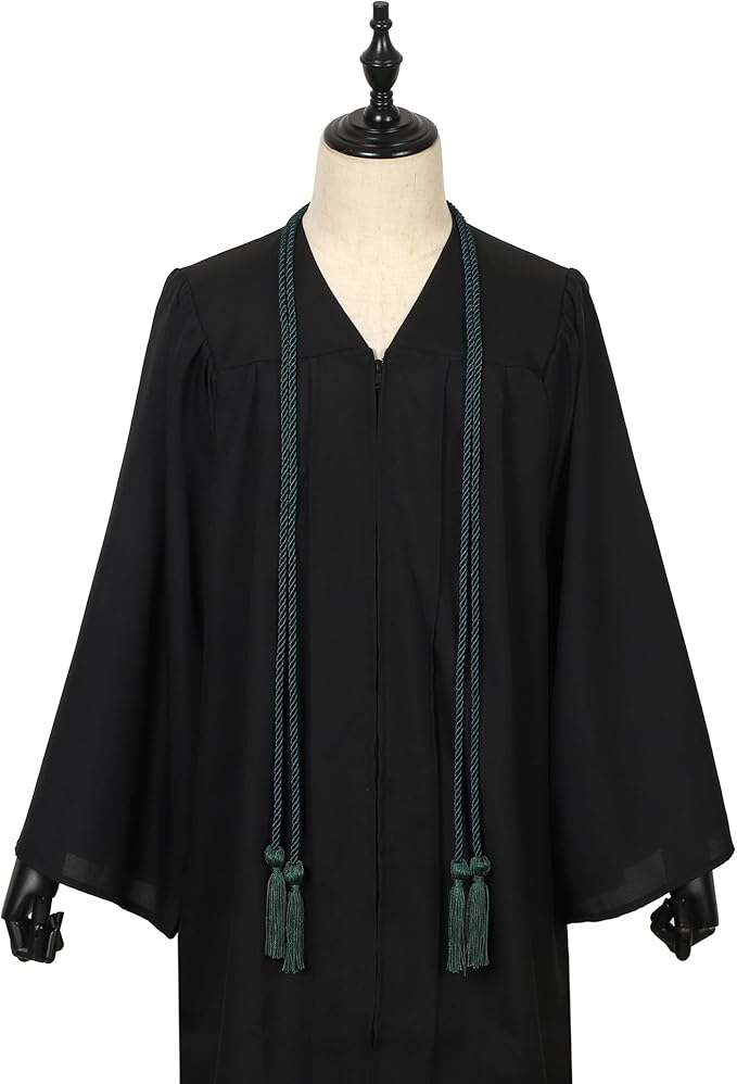 Graduation Double Honor Cords with Tassels Braided Academic Ropes for High School College Ceremony 68 Inch (Forest Green)