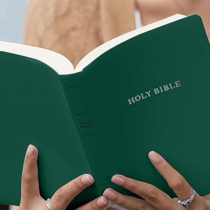 Personalized KJV Bible King James Version Faux Leather Small Print Economy Bible with Custom Name at The Lower Right Side, Highlighted Verses, Gift for Christian Celebrations (Forest Green)