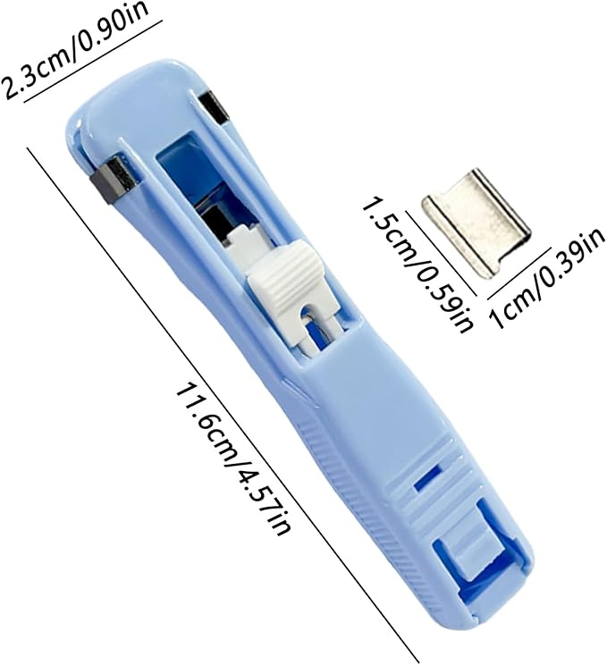 Binder Stapler - Quick Single-Slide Binding System, 45 Sheets Capacity, Clam Clip Dispenser, Push Stapler | Binder Clips for Office School Classroom Home Craft Book