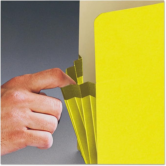 Smead File Pocket, Straight-Cut Tab, 1-3/4" Expansion, Letter Size, Yellow, 50 per Box (73223)