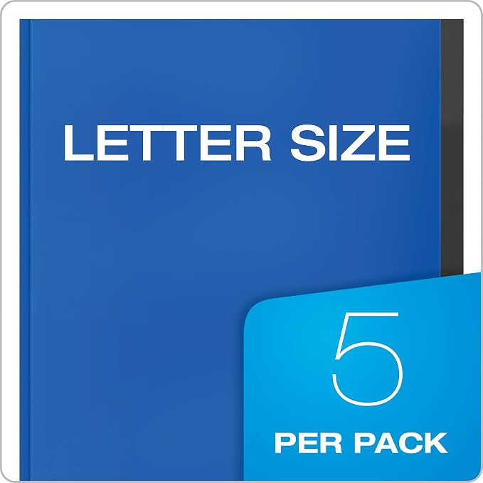 Oxford 2 Pocket Folders with Prongs, Sturdy Plastic Portfolios, Anti-Tear Edges, Letter Size, Purple, Red, Blue, Green, Black (89117) (Pack of 25)