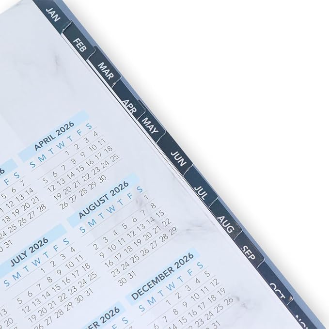 RE-FOCUS THE CREATIVE OFFICE 2026 Calendar Planner 13 month with To-Do Lists for Tasks between months, Notes or Appointments. Sturdy Planner for At-A-Glance View of Daily Schedule & Weekly Agenda (White)