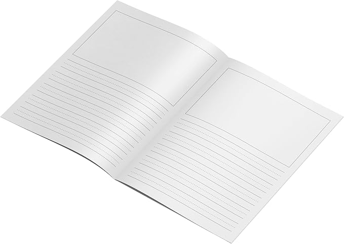 Reskid 5-Pack of 48-Page Kindergarten Story Writing Paper Booklets with Dotted Lines - 240 Pages of Blank Handwriting Practice Paper - Kindergarten Notebook, Elementary Lined Writing Paper