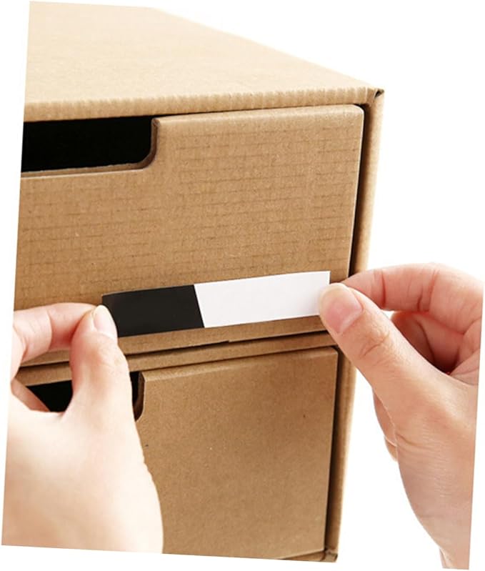 NUOBESTY Office Desk Organizers Kraft Paper Storage Bin Drawer Type Stationery Container Document Holder