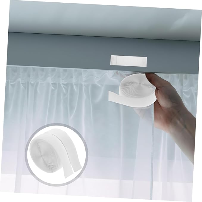 PRETYZOOM Double-Sided Tape for Curtains Hook and Loop Strips Strong Adhesive Backing for Home Office