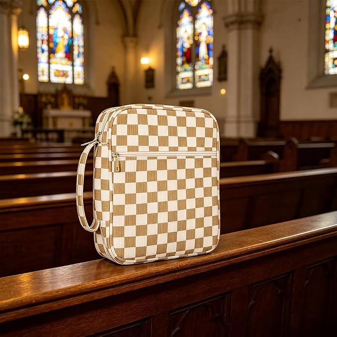 Bible Bag Cover Case for Women Bible Carrying Bag with Handles Bible Study Supplies & Accessories Christian Gifts for Women (Yellow)