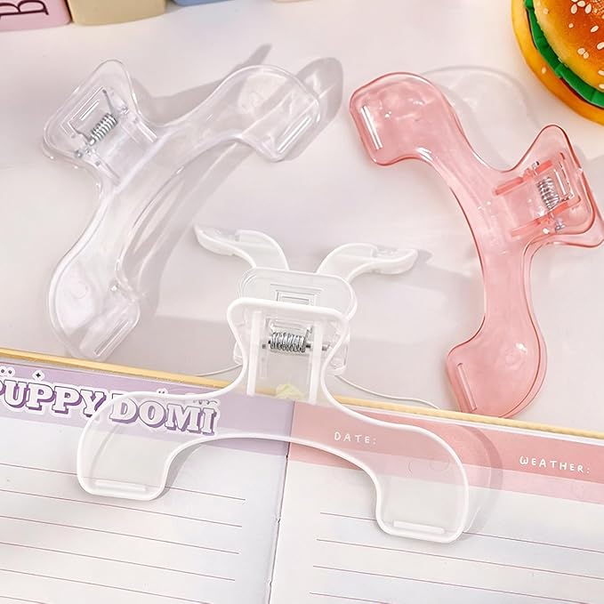 Book Page Holder Clip for Reading with Stand, Transparent Page Holder Clips for Fixing Music Book, Office Home School Accessories Supplies (Transparent)