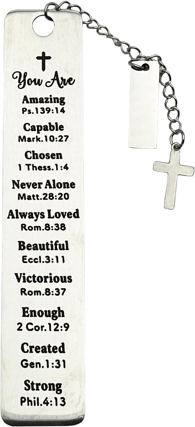 Bible Bookmarks Book Markers, Metal Christian Bookmark Gift Accessories (Ps. 139:14)