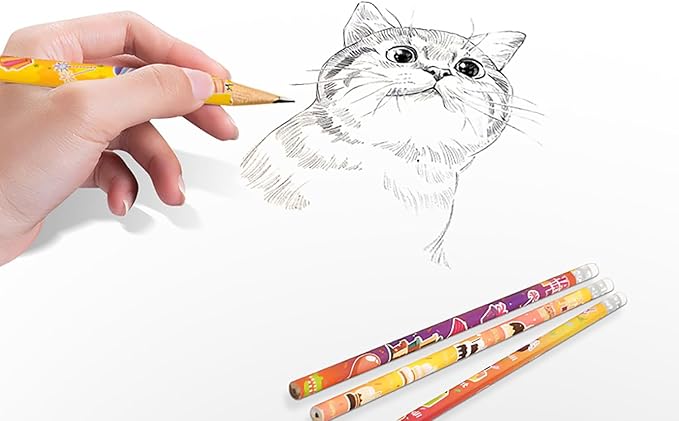 150pcs Mixed Pencils with Eraser Wood Pencils Bulk for Party Décor Goodie Bags or Treat Gift Prize Party Office Supply (Random design, 150)
