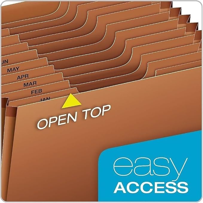 Globe Weis Globe-Weis/Pendaflex Heavy Duty 12-Pocket Expanding File, Monthly Index, Legal Size, Brown, (R219MHD)