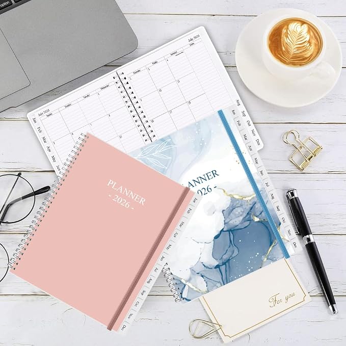 2026 Planner - Planner 2026 from January 2026 - December 2026, Monthly and Weekly Calender with 12 Tabs, 8.5" x 11", Pink