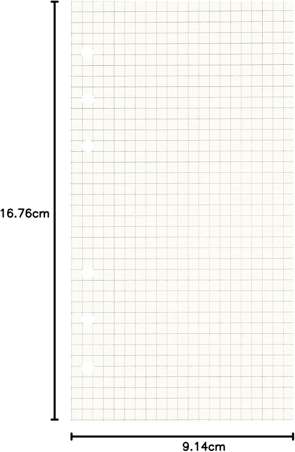 Zelten 3 Pack A6 135 Sheets/270 Pages Squared Loose Leaf Punched Paper Refills Paper for 6 Hole Binder Personal Organizer Diary Notebook Refillable Planner