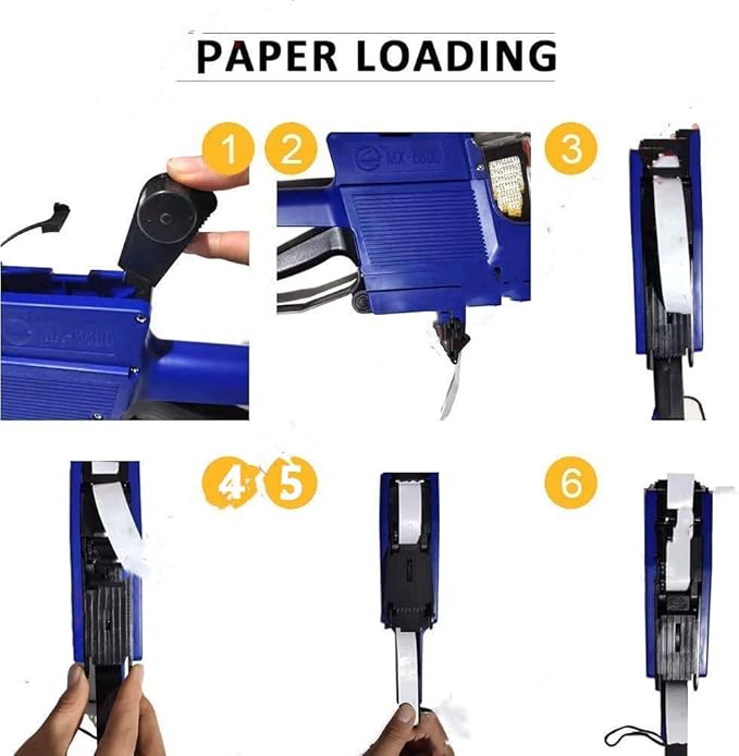 Tpfox 10 Rolls 5000 Pieces of Double Line Price Label Paper for MX-6600 Price Gun Labeller