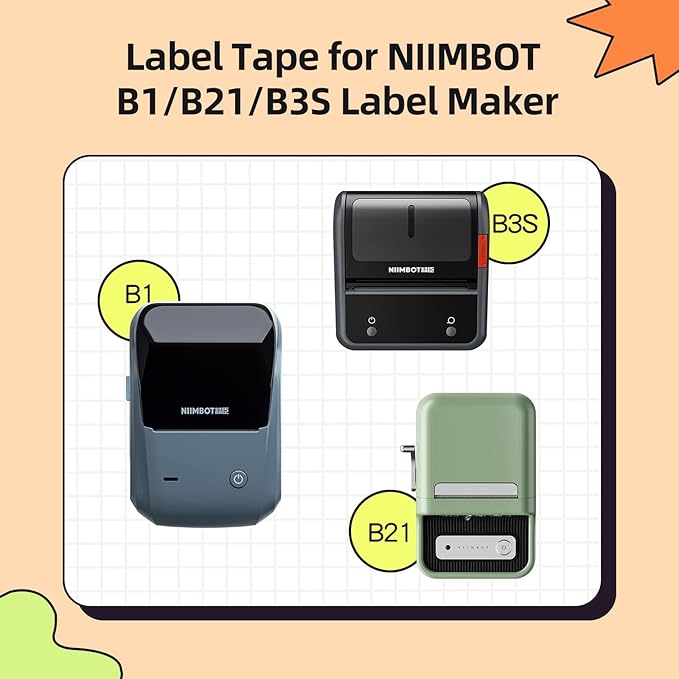 NIIMBOT Labels for B1/B2/B21/B3S/K3 Label Printer, Thermal Stickers 2'' x 3.15''(50x80mm), Waterproof, Oil-Proof Label Tape, 1 Roll of 95 White Sticker Labels