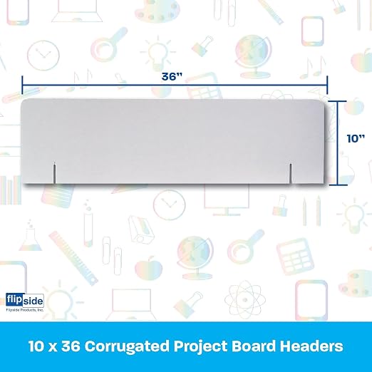 Flipside Products White Project Board Header, Presentation Header, Display, Trifold, Pack of 24