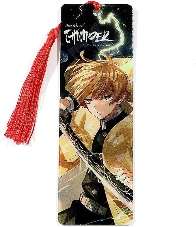 Anime Demon Kamado Acrylic Bookmark - Anime Tanjiron Zenitsu Giyuu Kyoujurou Figure Page Mark Reading Tool, Holiday Gifts for Reading Fans Book Lovers Bookworm (Style C)