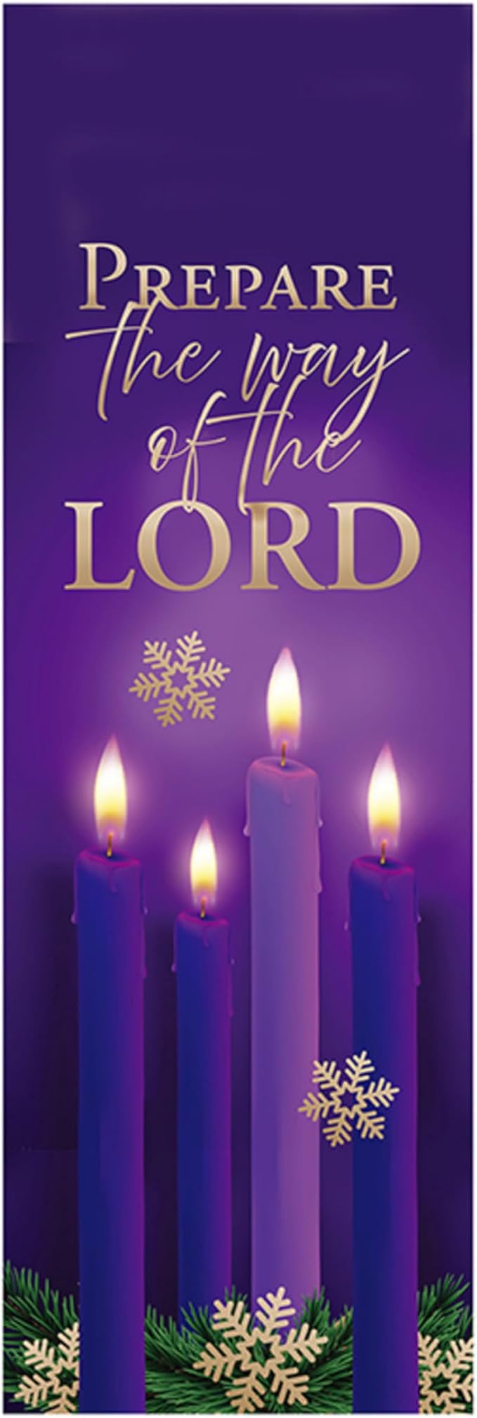 Christian Brands Advent Banner – Purple “Prepare the Way” Church Banner, 2' x 6'