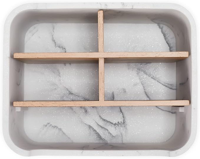 Desk Organizers, Marble Remote Holders for Table, Modern Office Controller Pen Phone Holder Organizer, Stylish Caddy and Storage Accessories for Bedside Nightstand Desktop Coffee Table