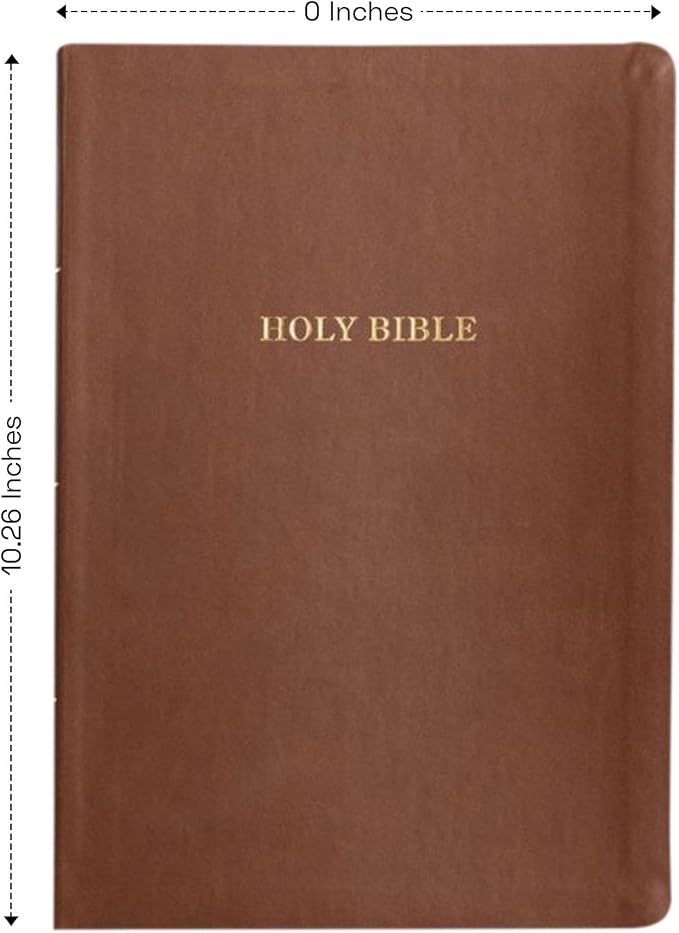 Personalized KJV Holy Bible Brown Faux Leather Thinline Design | Large Print | Custom Name at the Lower Right Side | Gift for Christian & Religious Celebrations