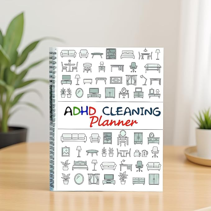 ADHD Cleaning Planner, Daily Weekly Monthly Household Cleaning Schedule, 8.27 x 11.22 inch Chore Chart Organizer