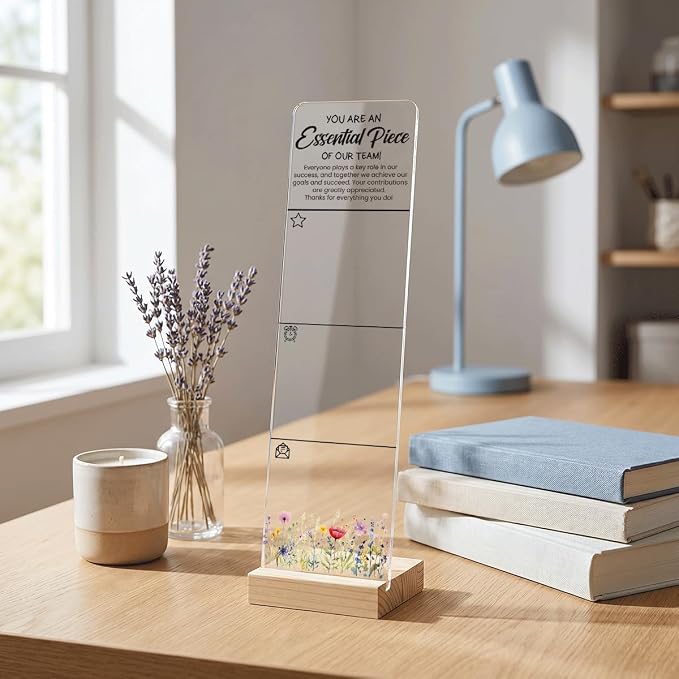 Sticky Note Holder Acrylic Monitor Memo Board Desk Organizers and Accessories Desk Decor Post It Note Holder with 200Pcs Sticky Notes Team Appreciation Employee Thank You Desk Sign