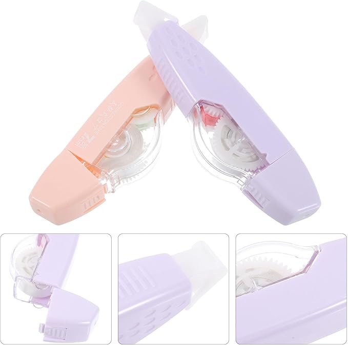 Hemoton 4pcs Refillable Correction Tape Pen-shaped, Portable Small White Adhesive Tape for Writing, Household and Office Use Stationery Supplies Random Color