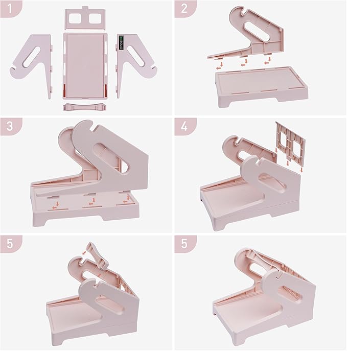 U.S. Solid Pink Label Holder for Rolls and Fan-Fold Shipping Labels, 2 in 1 Label Roll Holder Work with Desktop Label Printer