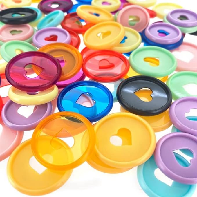 100pcs Planner Expander Discs 0.94Inch Book Binding Disc For Discbound Notebook Accessories Heart Binder Rings(All Mixed,0.94inch/24 mm)