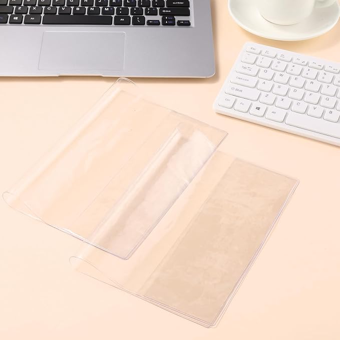 4 Pack A5 Clear Cover, Transparent A5 Jelly Planner Cover Waterproof Notebook Cover Plastic Sleeves Slip on Book Covers for Journal Weeks Planners and Books
