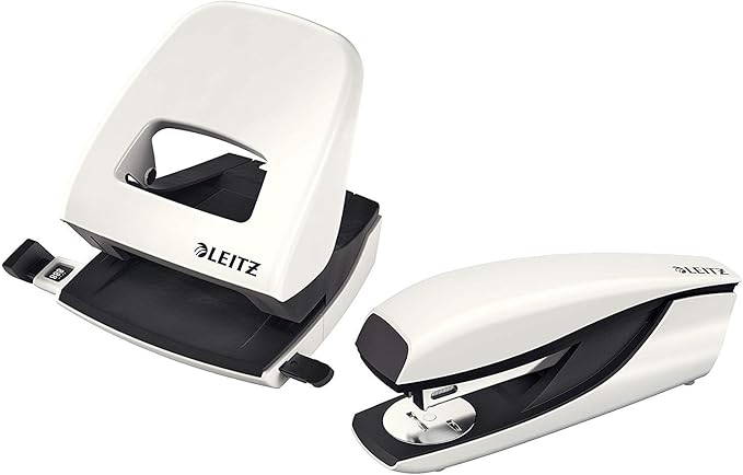 Stapler Standard White Metallic + Hole Punch
