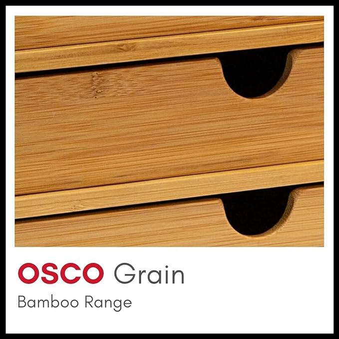 OSCO Bamboo Remote Organiser | 5 Compartments | Office Tidy | TV Control Storage | Pen Holder | Makeup sorter | Cosmetics Display | H11.9 x W22.3 x D8.2 cm |