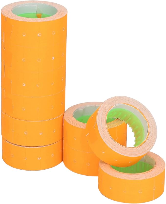 Tyenaza Pricing Labels, 15000 Pieces, Orange, Compatible with M5500, MX5500, AK813, HG979, 21x12mm, Strong Adhesive, Visible, Marking Coding Price Gun Labels