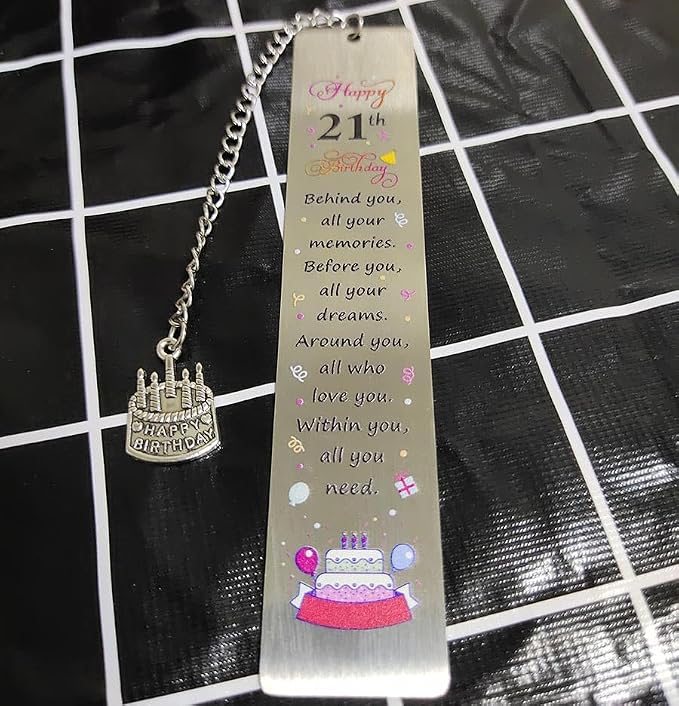 21 Year Old Birthday Gifts Bookmarks Behind You All Your Memories Bookmark | Book Markers for Reading Book Lover 21st Birthday Gifts for Her Him 21 Yrs Old Girlfriend Birthday Gift