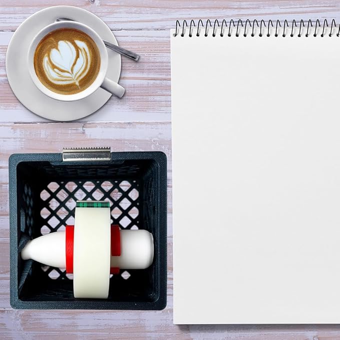 Mini Milk Crate Tape Dispenser - Cute Desk Accessories - Fun Office Supplies- Unique Unusual Desktop Organizer - Useful Novelty Practical Coworker Gag Gifts Vintage Decor Accents (Purple Blue)