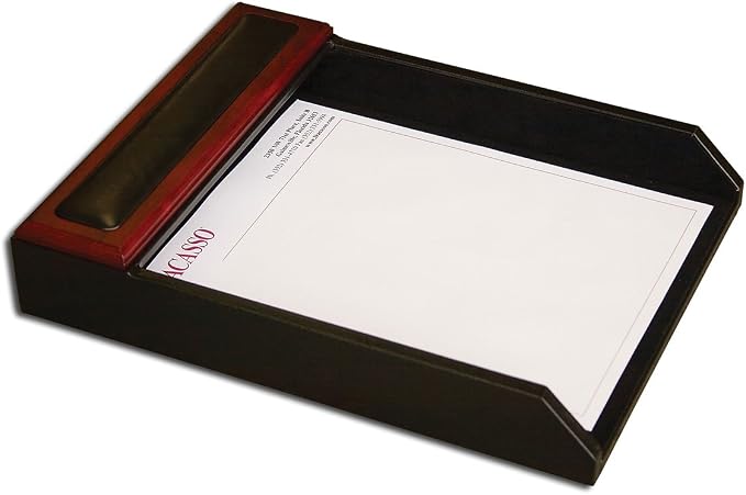 Dacasso Rosewood and Leather Desk Set, 8-Piece