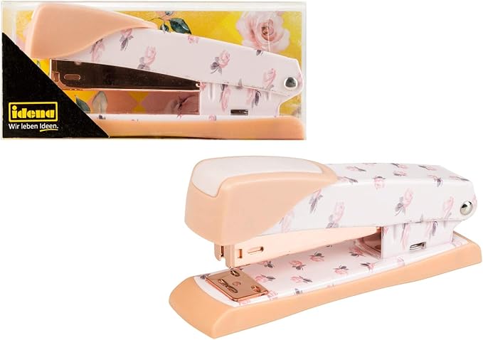 Idena 10421 - Stapler Rose Gold for Standard Staple Size 24/6, Holes up to 20 Sheets, Pack of 1
