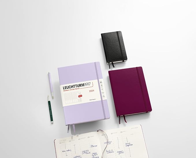 LEUCHTTURM1917 - Daily Planner 2024 with extra booklet, Master (A4+) Hardcover, Black (Jan 1 - Dec 31, 2024)