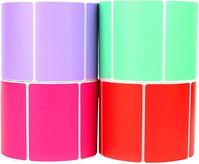 Muka 800 PCS 1.5" x 2.25" Light Pink Thermal Labels Color Label for Barcodes, Address, Consignment, Compatible with Thermal Label Printer