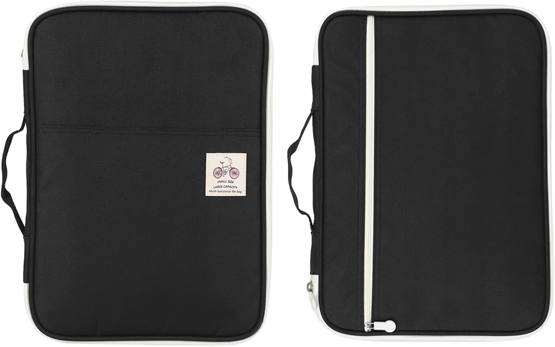 A4 Document Bag File Folder, Multifunctional A4 Document Bags Portfolio Organizer Waterproof Travel Pouch Zippered Case