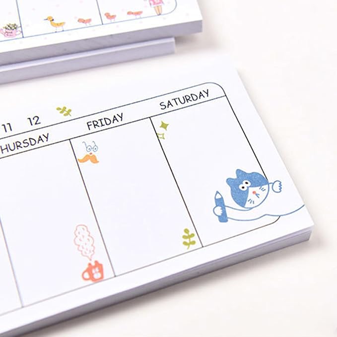 Quality Long Planner Notebook Weekly Planner Pads Random Patterns for Family Notepad & Calendar Organizers Weekly Planner