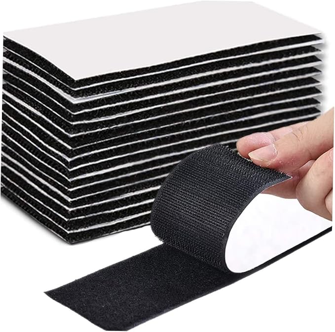 NUOBESTY 25pcs Strong Adhesive Hook and Loop Tape for Home Organization Versatile Double-Sided Household Adhesive Stickers for Securing Cushions Wall Decor and Crafts Black
