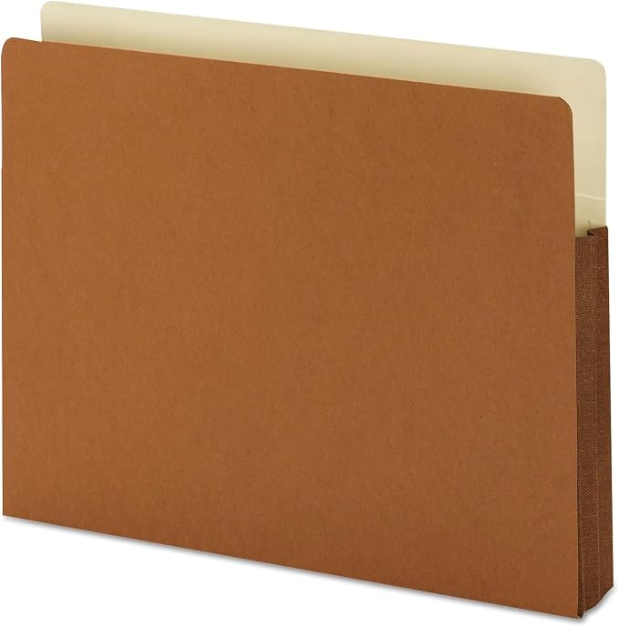 Smead File Pocket, Straight-Cut Tab, 1-3/4" Expansion, Letter Size, Redrope, 50 per Box (73254)