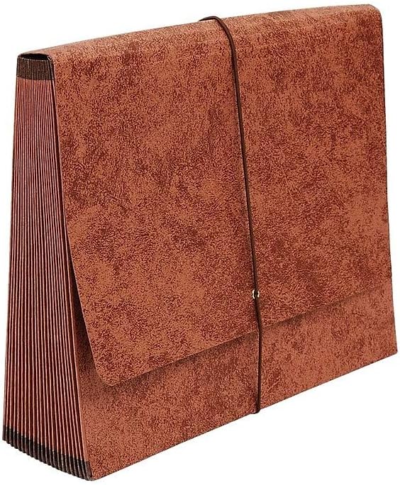 Staples Heavy‑Duty Expanding File, A–Z Index, Letter Size, Durable Brown Redrope with Flap Closure