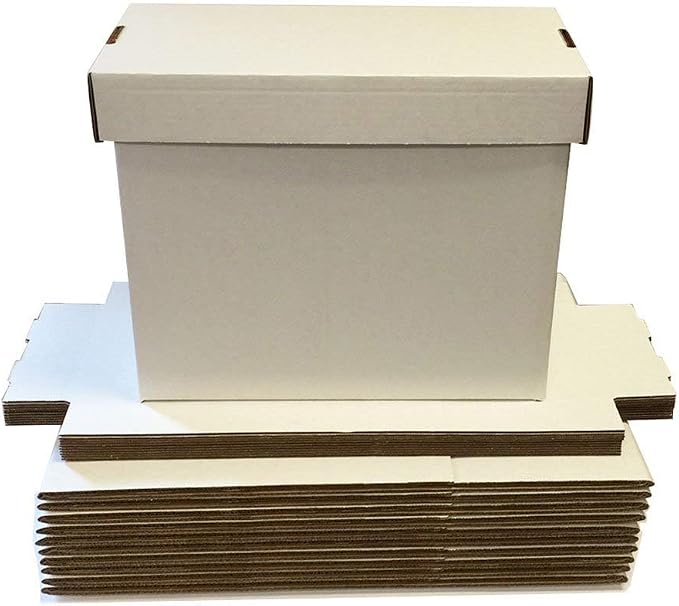 Max Protection Comic Book Storage Boxes - Pack of 6 - Short Cardboard for 150-175 Comic Books - Double Thickness Design - Premium Stackable Book Box for Silver Age & Modern Comics