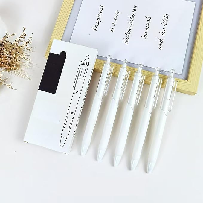 Gel pen, 0.5mm ink pen, click pen, quick-drying ink pen, 10 pieces (Red shell and red refill)