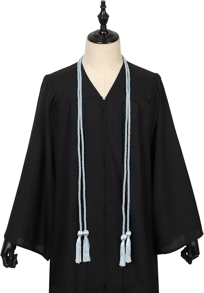 Graduation Double Honor Cords with Tassels Braided Academic Ropes for High School College Ceremony 68 Inch (Sky Blue)