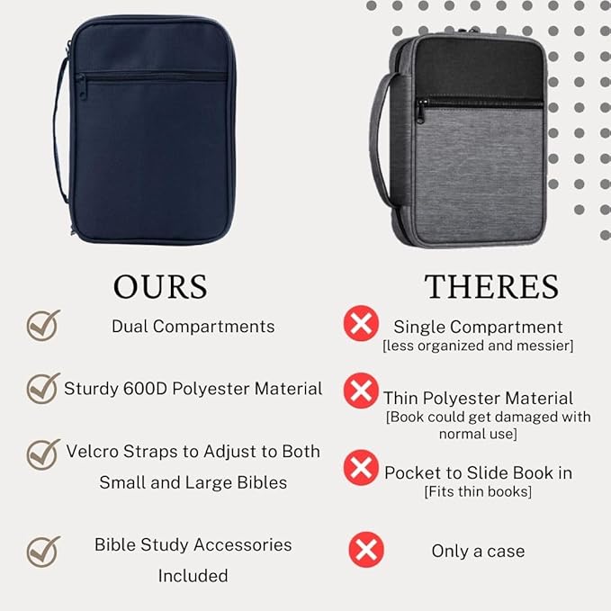 S.F. Creations Premium Bible & Book Carrying Case with Journaling Accessories - Convenient for Men, Women, Teens, and Kids, Navy (Navy)